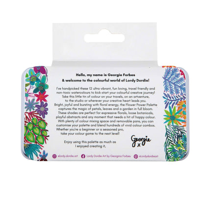 Lordy Dordie "Flower Power" Watercolour Travel Paint Set
