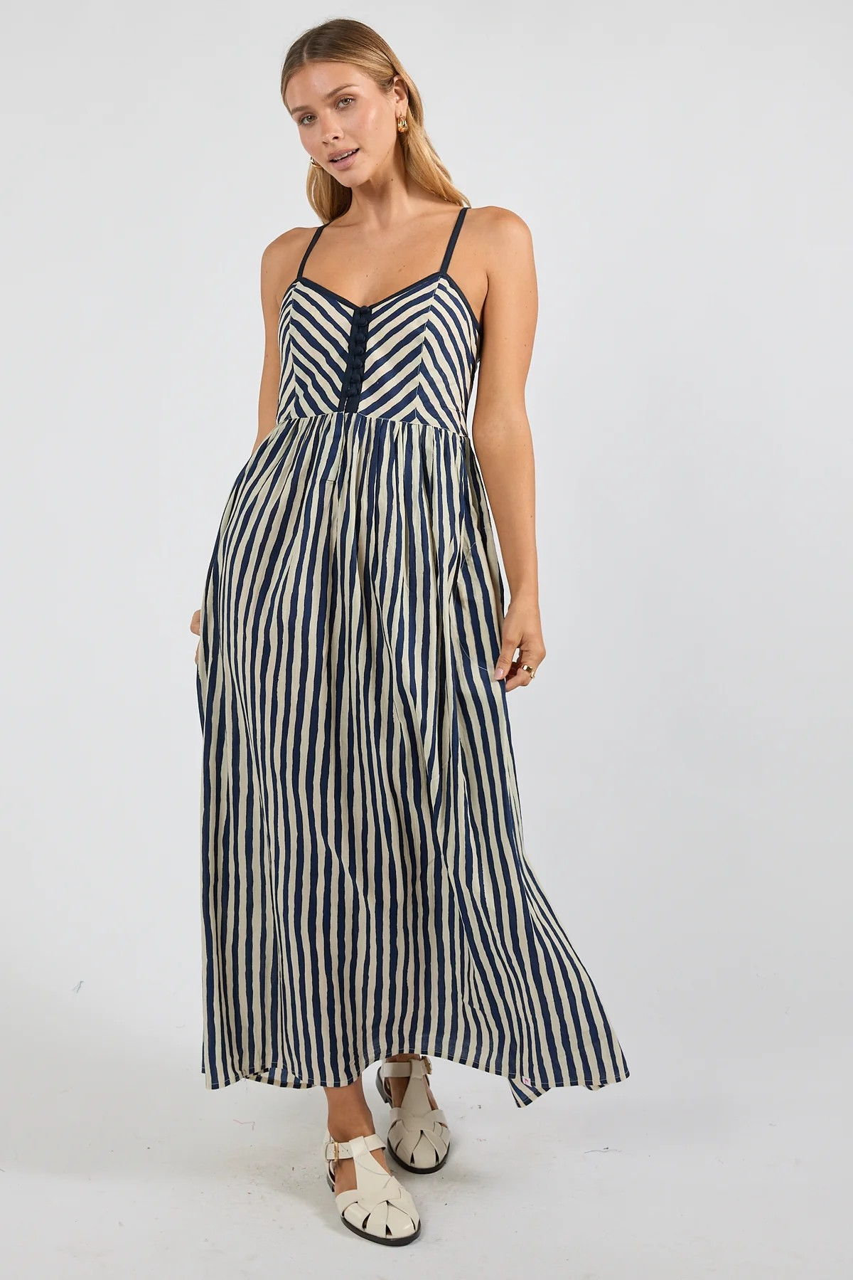 Ibisa Dixie Sundress - Navy