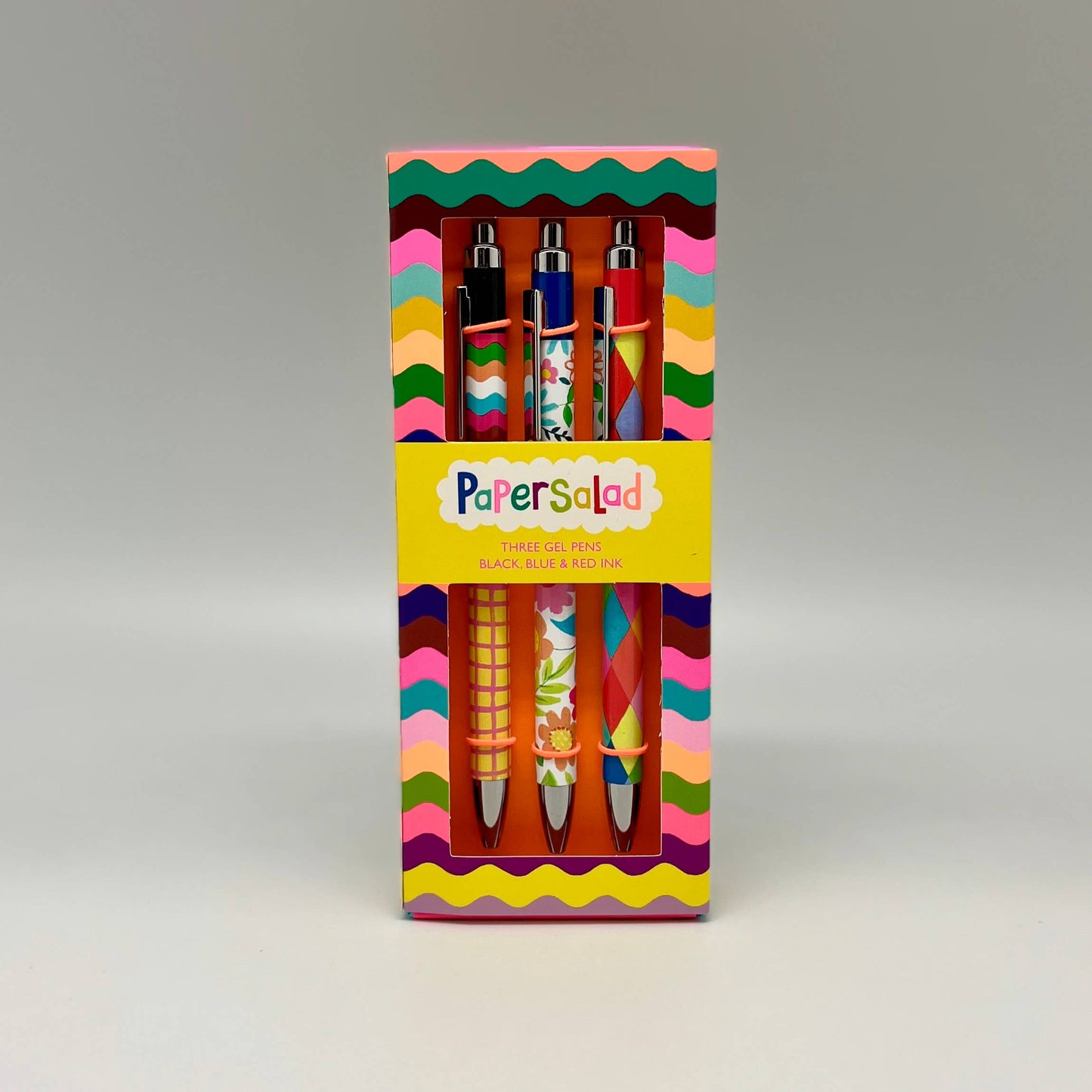 Gift Box 3 Gel Pens Paper Salad Colourful Stationery