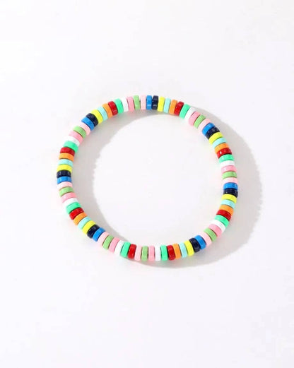 Colourful Enamel Stacking Bracelet Collection in Gold & Silver: Gold Tubey Hot Pink