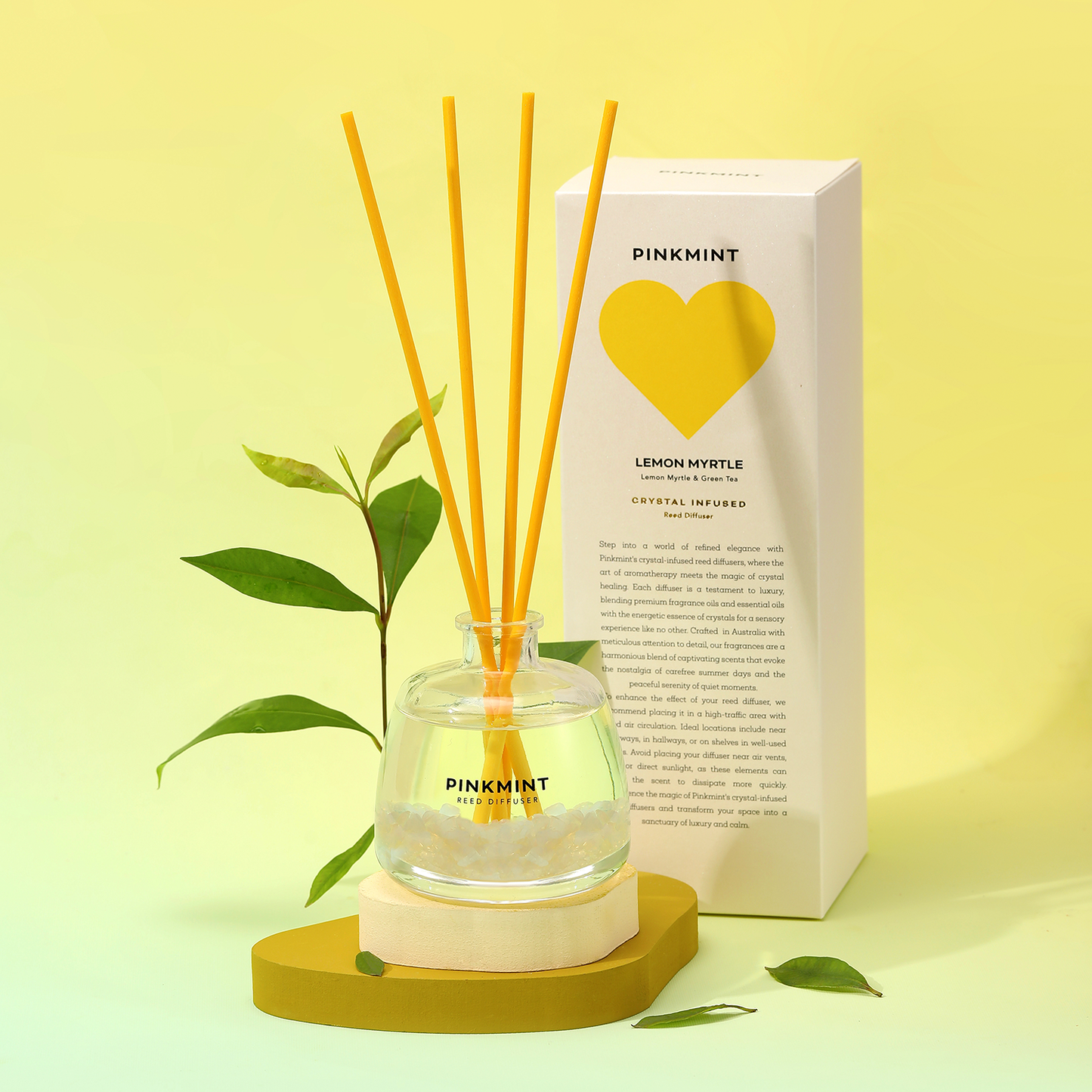 Pinkmint Lemon Myrtle Reed Diffuser Crystal Infused  