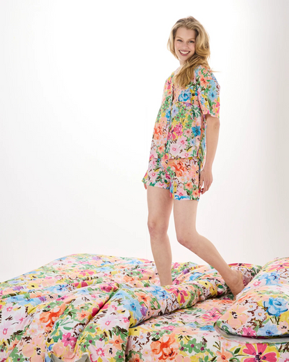 Kip and Co Alfresco Adult Organic Cotton Shirt & Short Pyjama Set