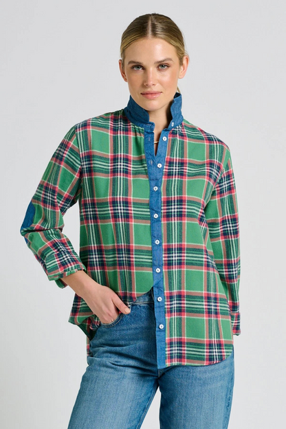 Shirty Helena Shirt - Sage Plaid