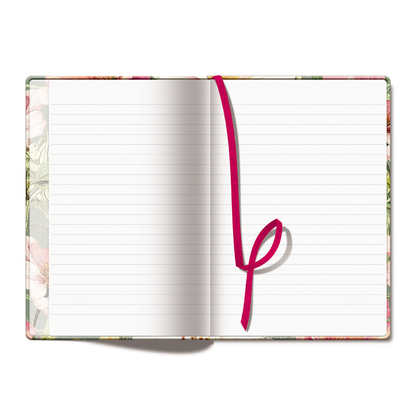 A5 Notebook Hardback Stationery Gift Paper Flowers Green