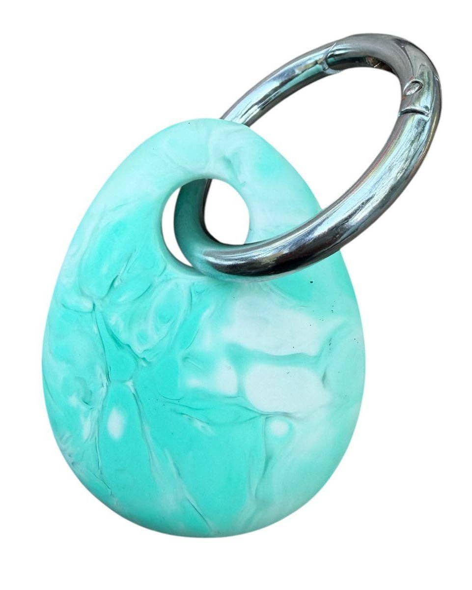 Greenwood Designs Egg Charm Resin Keyrings: Lemon / Silver