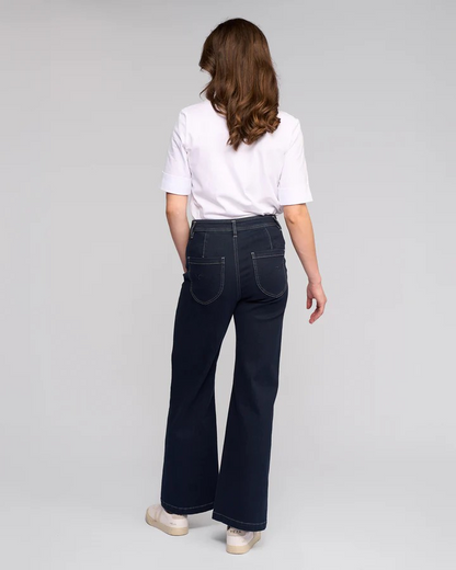 Vassalli Peace full-length wide leg denim jeans