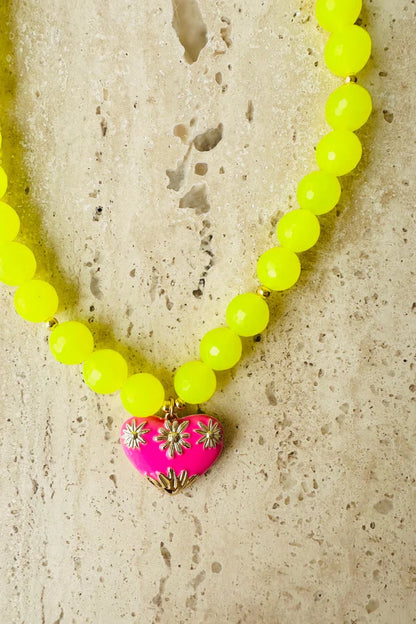 Mosk Melbourne Faceted Neon Jade Necklace