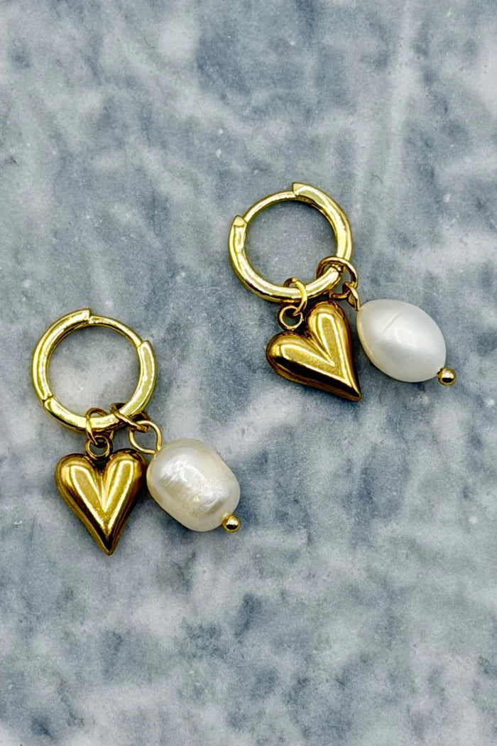 Mosk Melbourne Heart Charm Hoops