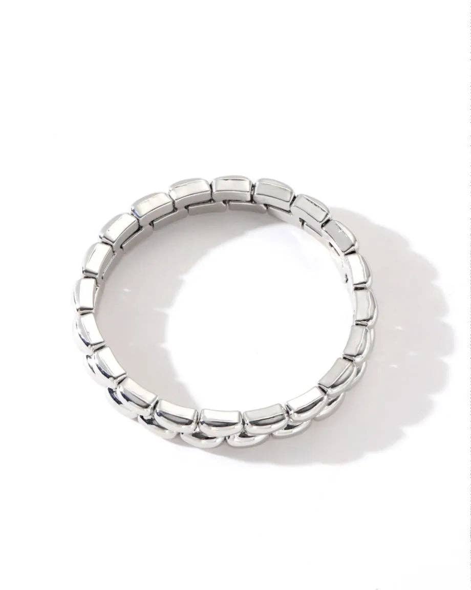 Colourful Enamel Stacking Bracelet Collection in Gold & Silver: Pearl Pop Gold