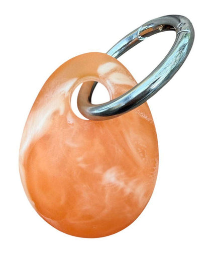 Greenwood Designs Egg Charm Resin Keyrings: Lemon / Silver