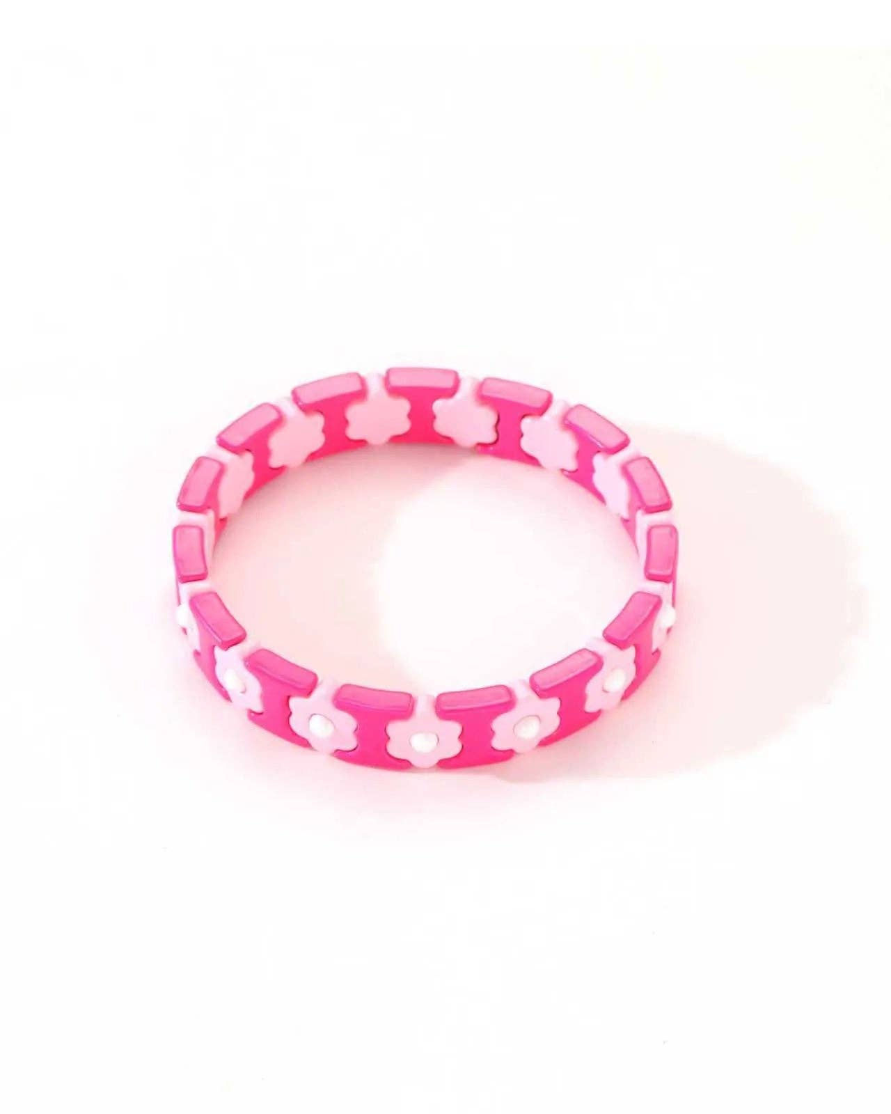 Colourful Enamel Stacking Bracelet Collection in Gold & Silver: Pearl Pop Gold