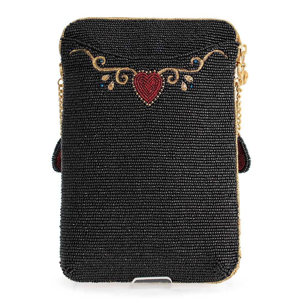 The Queen Beaded Queen Playing Card Mini Crossbody Clutch
