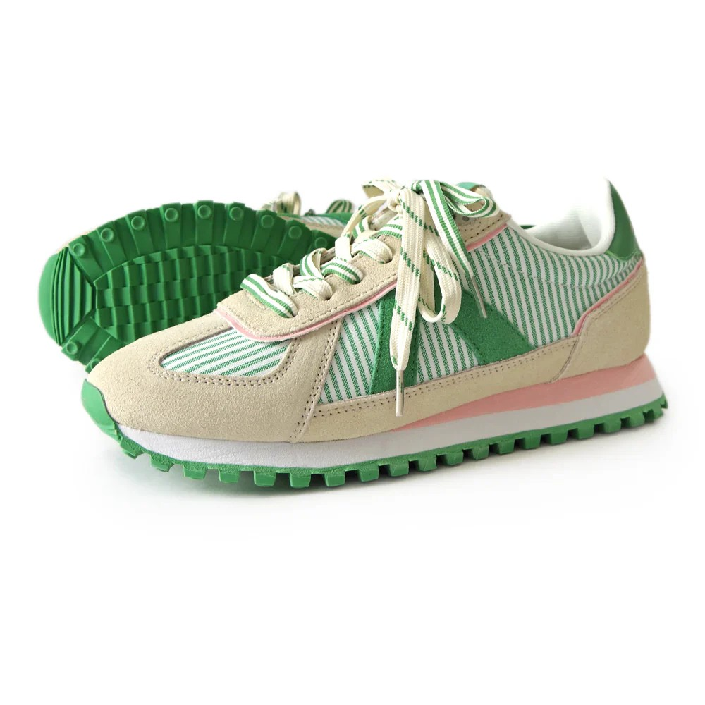 ASFVLT Gate white green stripe Paris street style shoes 