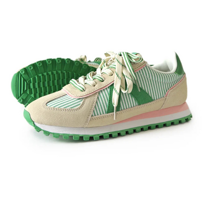 ASFVLT Gate white green stripe Paris street style shoes 