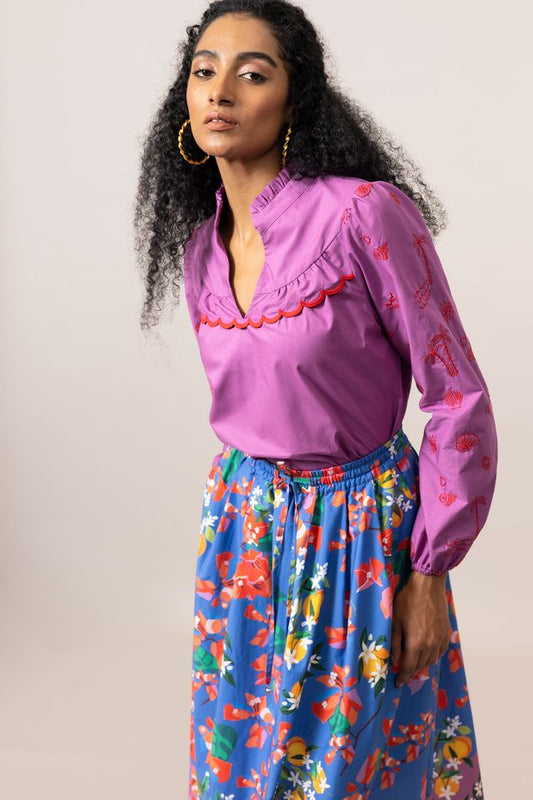 Emily Lovelock Candice Blouse Mulberry