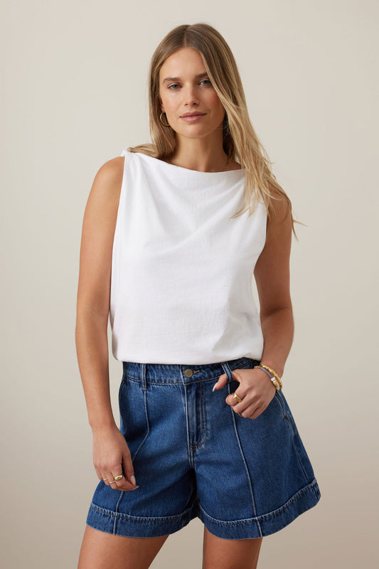 Ceres Life Tahlia Twist Tank Top in white