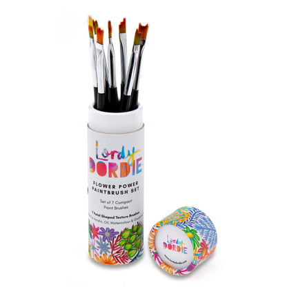 Lordy Dordie Flower Power Travel Paintbrush Set
