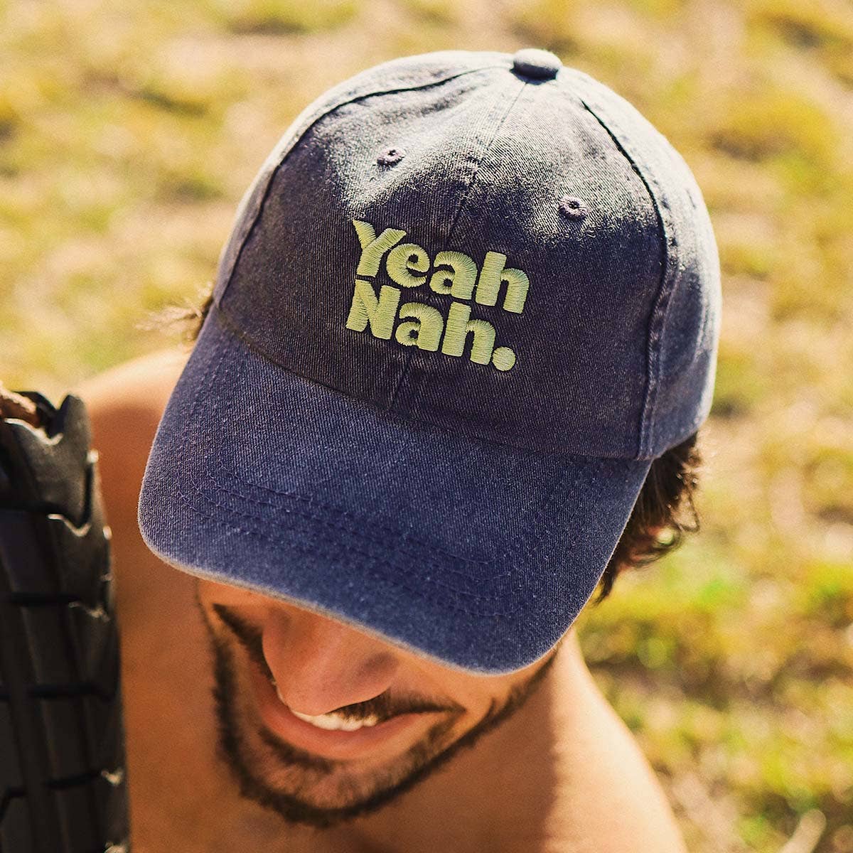 Skwosh Yeah Nah Cotton Cap in Navy: Navy / OS