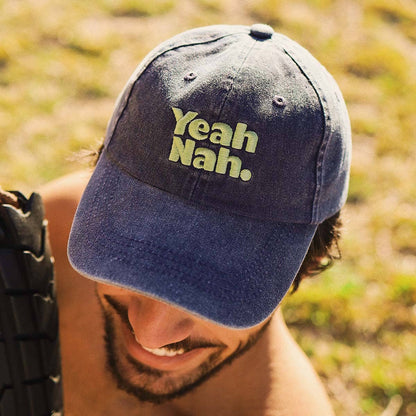 Skwosh Yeah Nah Cotton Cap in Navy: Navy / OS