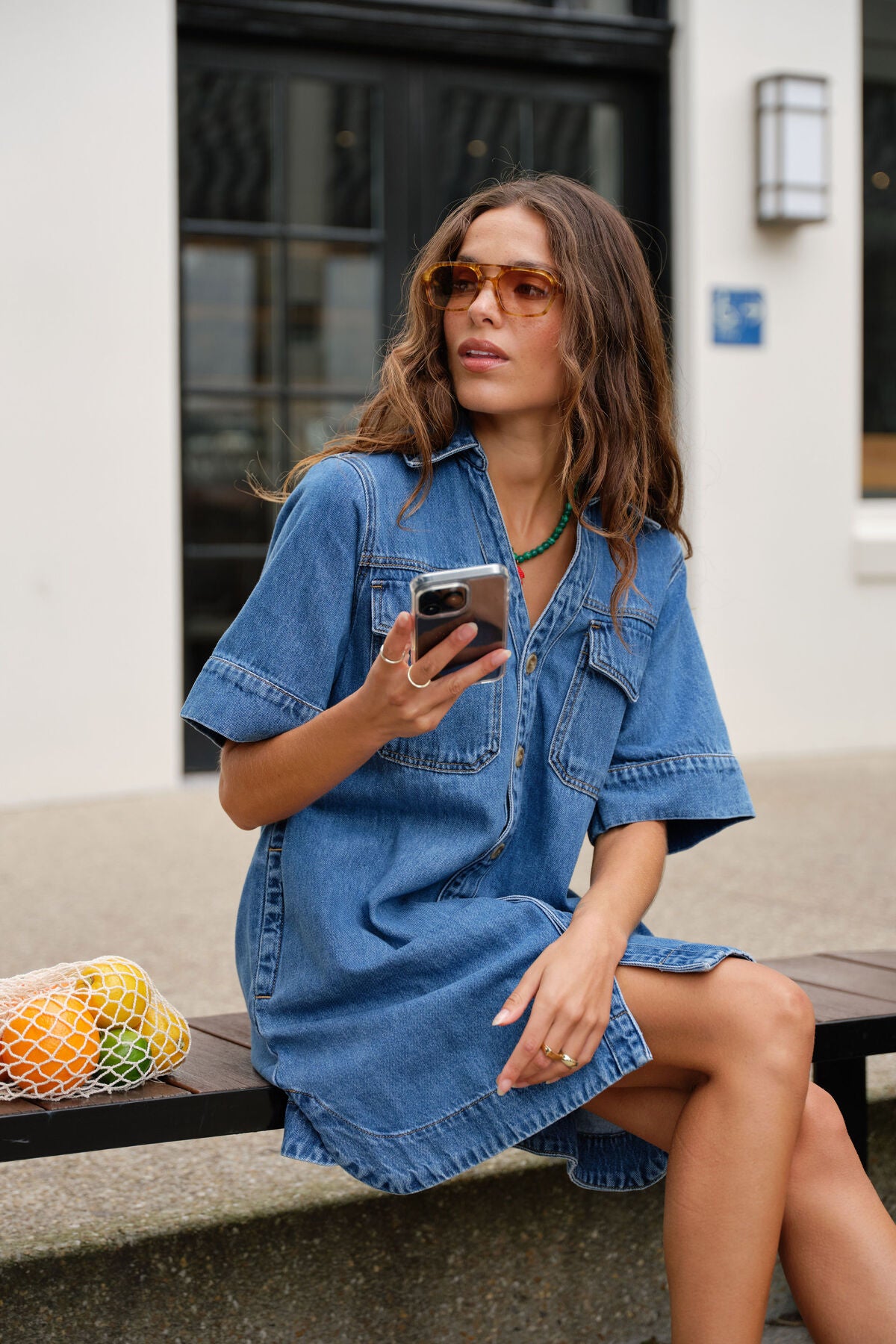 Ceres Life Sammy Relaxed Shirtdress Fresh Indigo