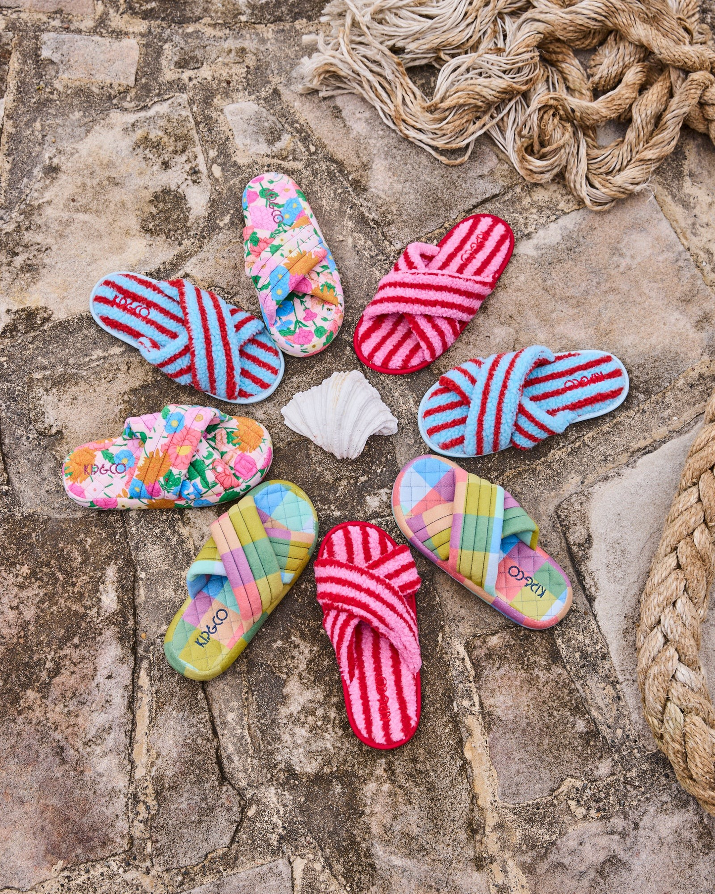 Kip&Co Follow The Sun Quilted Velvet Adult Slippers