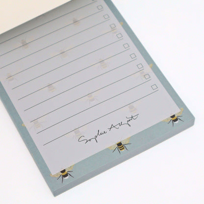 Sophie Allport Magnetic List Notepad To Do Blue Bees Gift