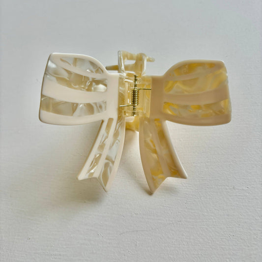 Bow Hair Clip - Cream