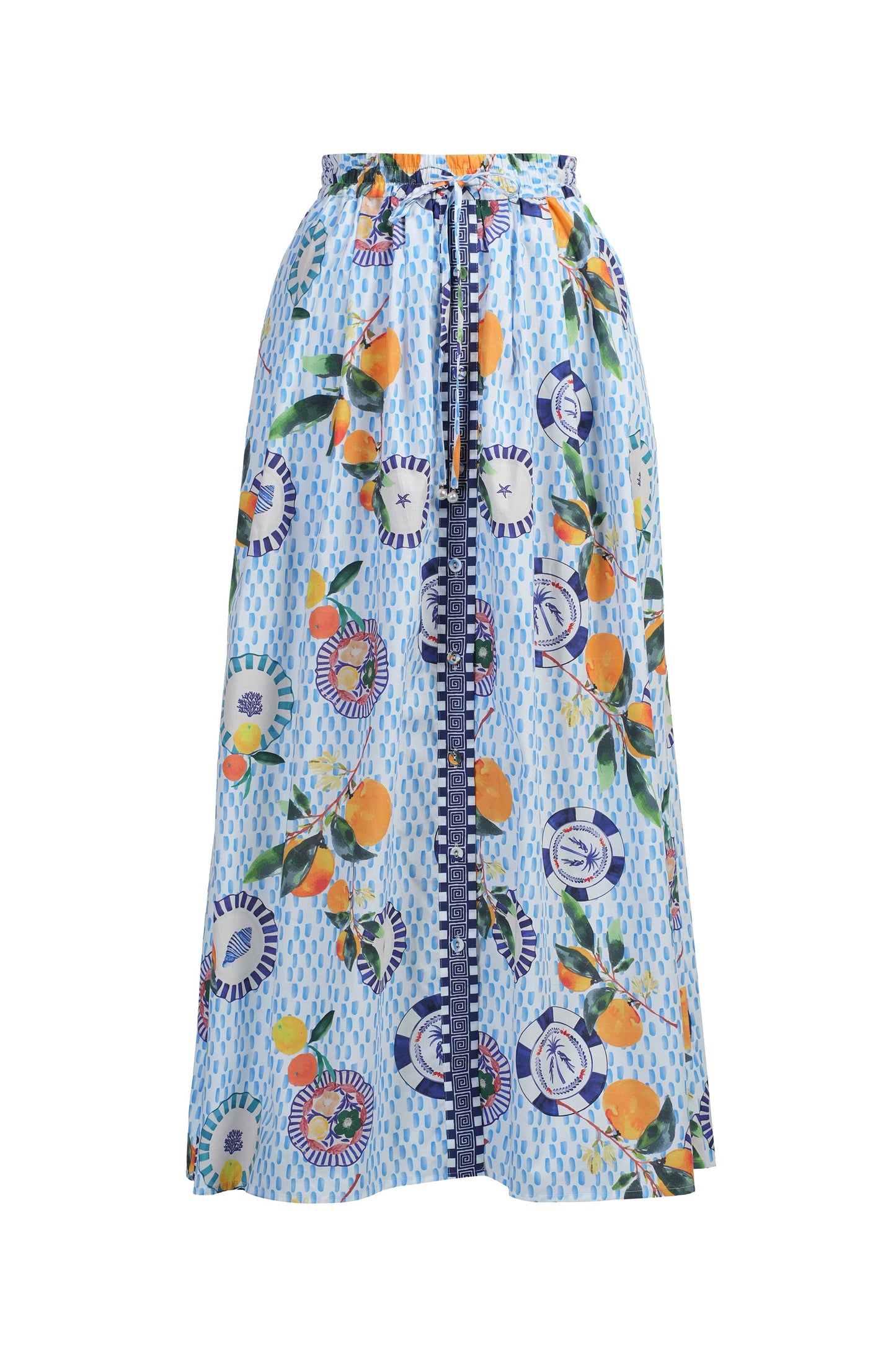 Emily Lovelock Bernie Print Skirt - White