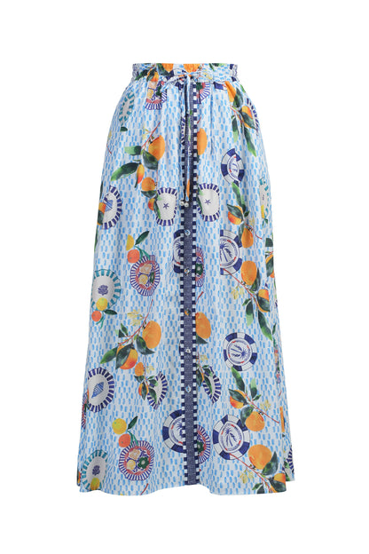 Emily Lovelock Bernie Print Skirt - White