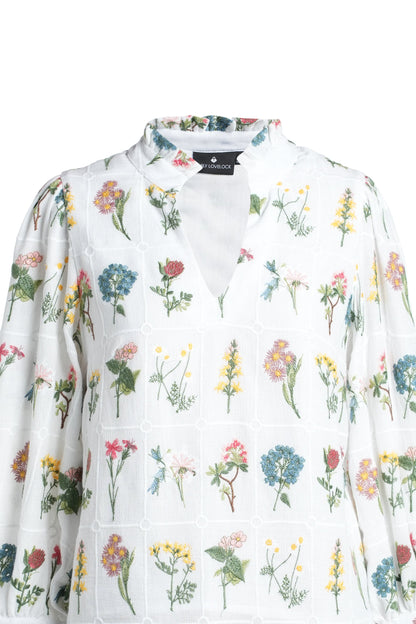 Emily Lovelock Hailey Embroided Blouse - White