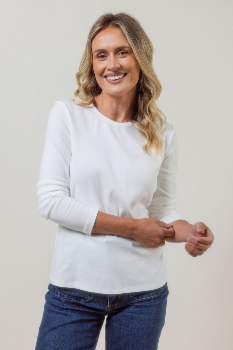 See Saw Long Sleeve Jersey Rib Top