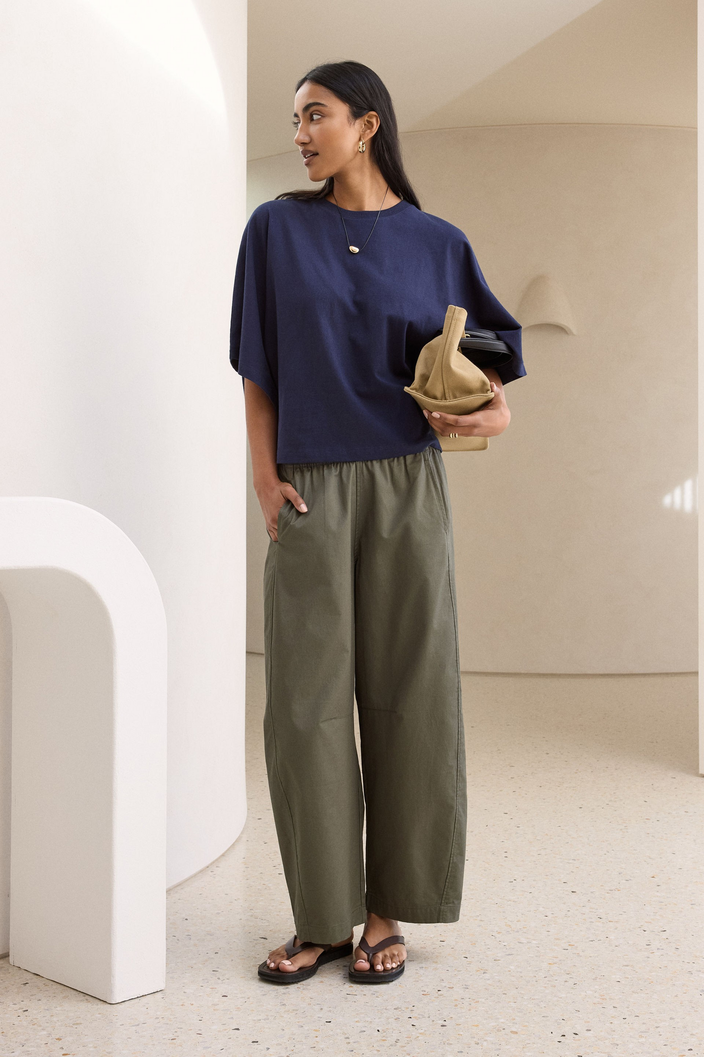 Ceres Life Lucy Relaxed Sleeve Tee - True Navy