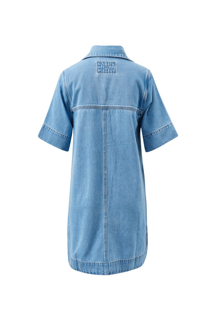 Ceres Life Bonnie Relaxed Shirt Dress - Vintage Blue