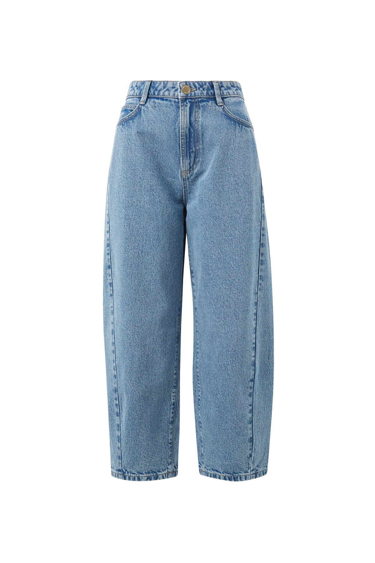 Ceres Life Maggie Tapered Barrel Jean - Mid Vintage Blue