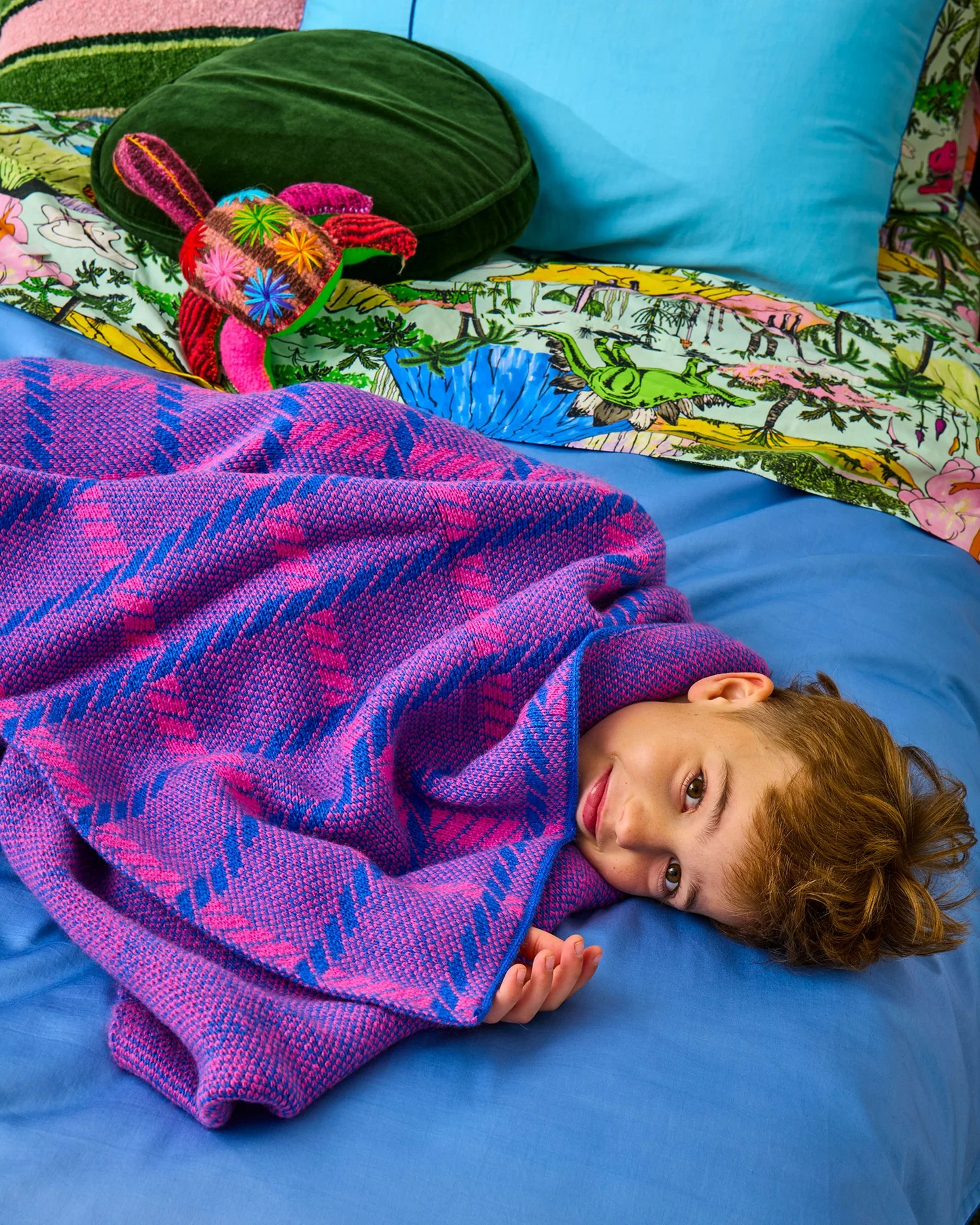 Kip and Co Pink Punch Check Blanket