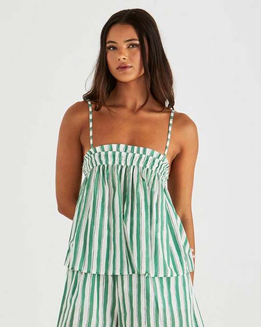 Sass Seraphina Cami - Green Stripe
