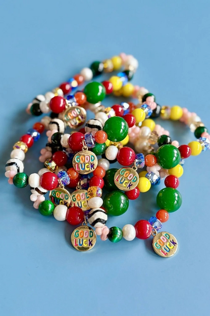 colourful beaded bracelet with freshwater pearls