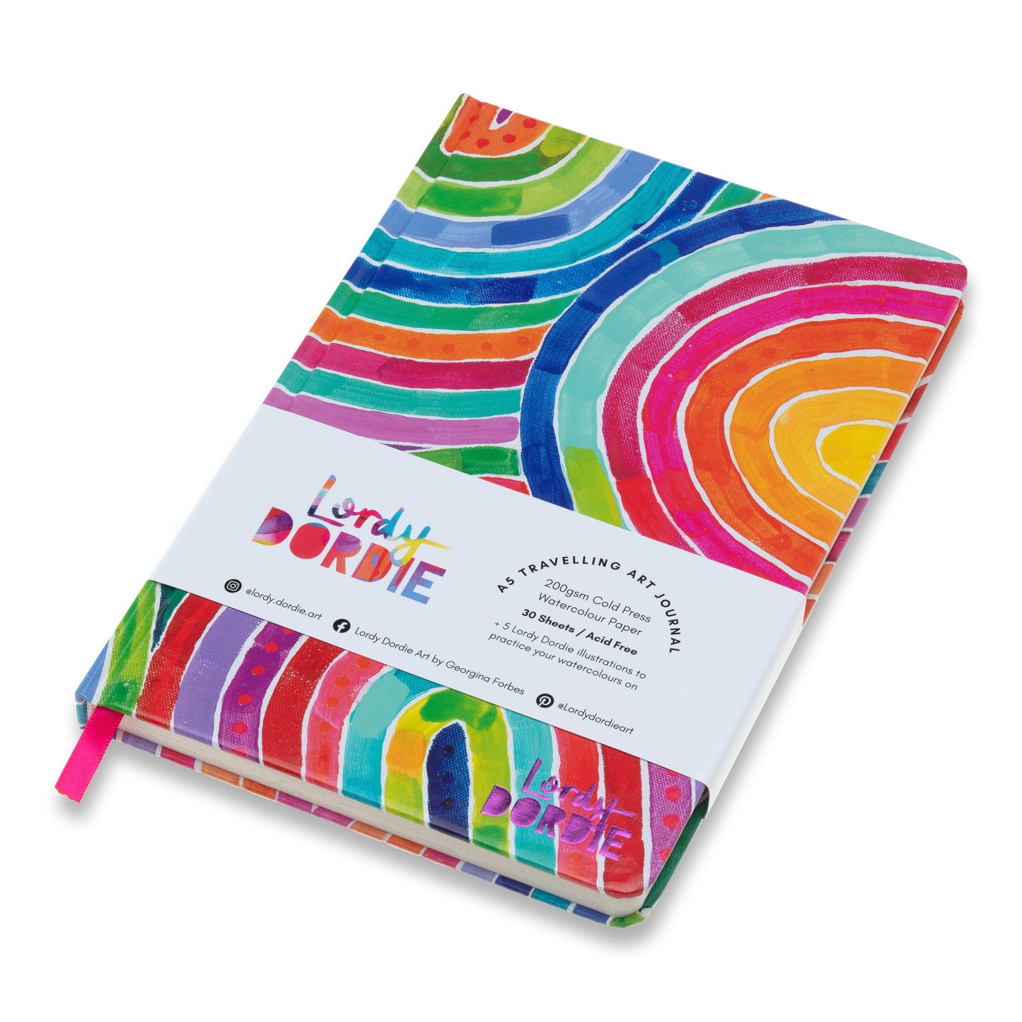 Lordy Dordie Rainbows Visual Art Diary / Journal | A5