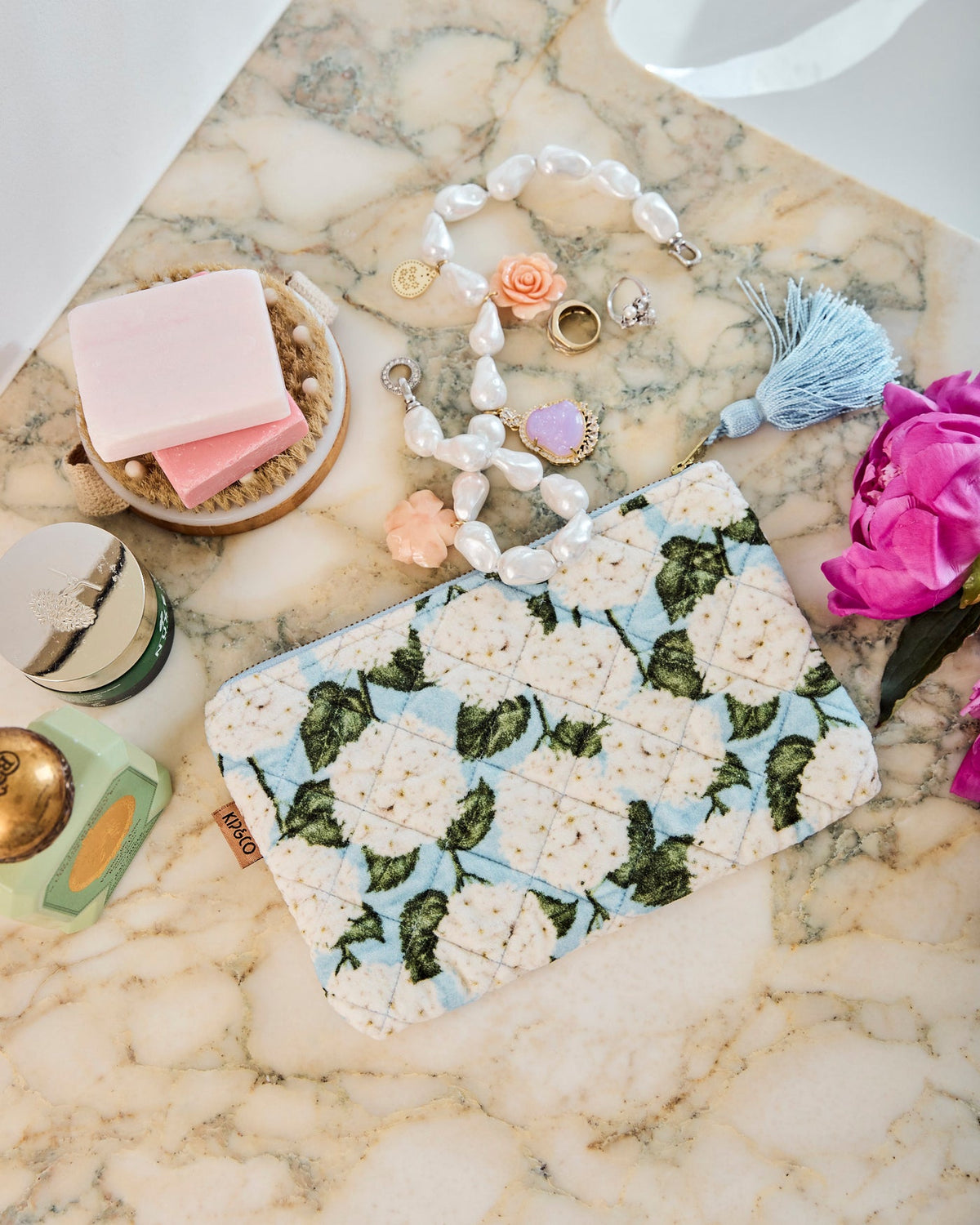 Blue floral makeup pouch | Kip & Co