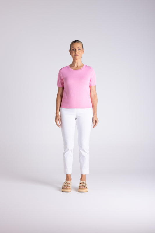 Two T's Cotton Knit T-Shirt - Pink