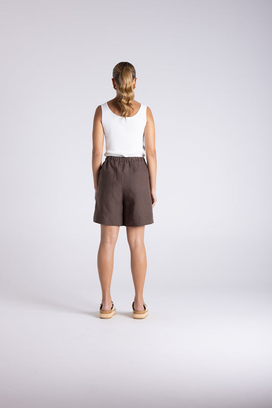 Two T's Asher Linen Short - Chestnut