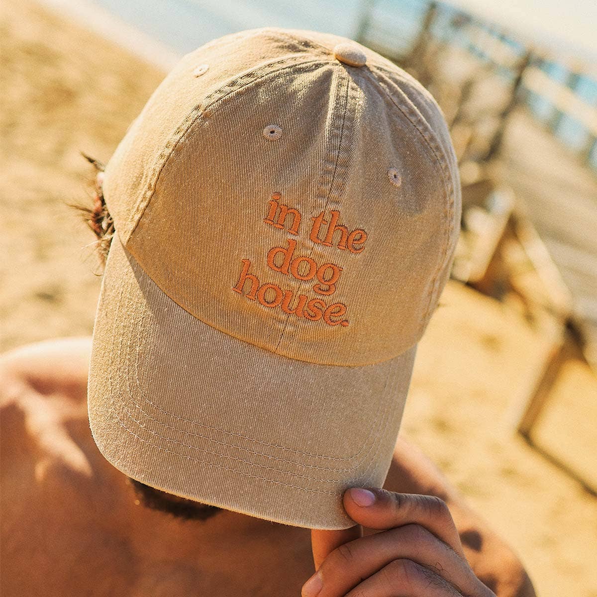 Dog House Cotton Cap in Brown: Brown / OS