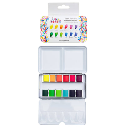 Lordy Dordie Neon Brights Watercolour Travel Palette Set