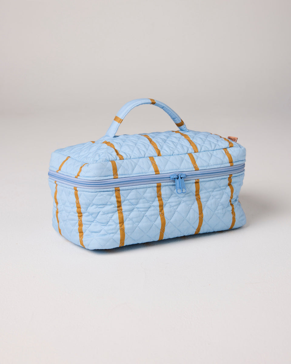 Kip and Co COMO STRIPE QUILTED COTTON TOILETRY CASE