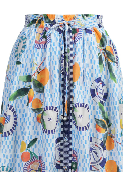 Emily Lovelock Bernie Print Skirt - White