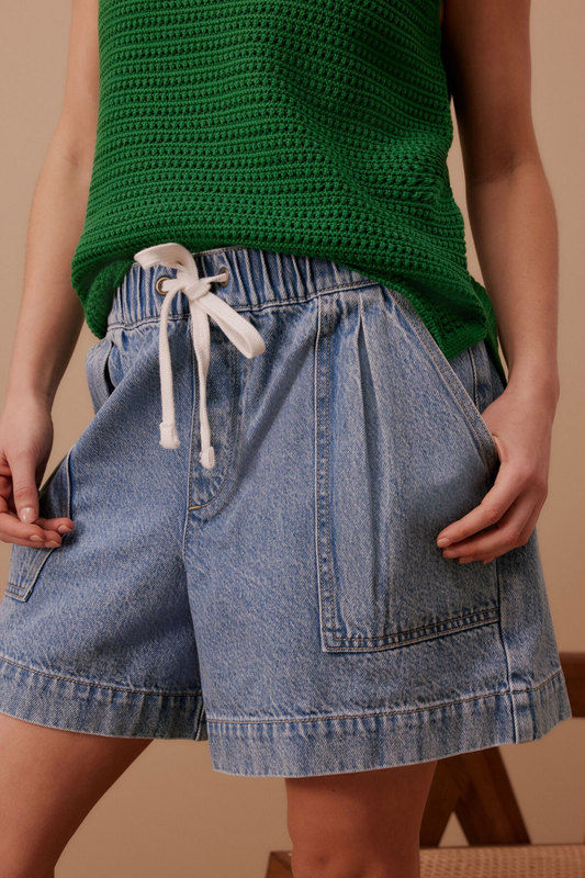 Ceres Life Darcy Relaxed Everyday Short Washed Vintage Blue