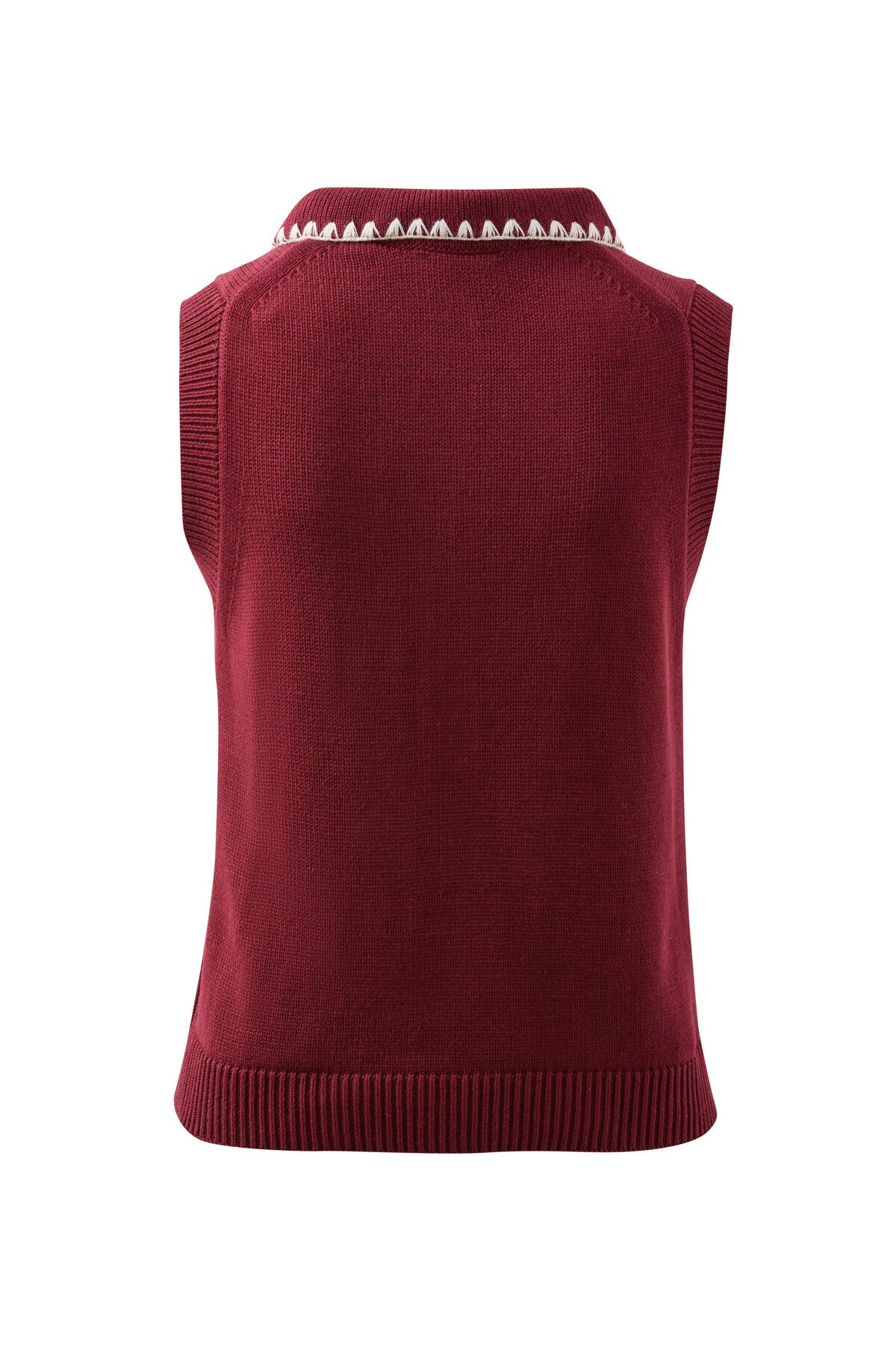 Ceres Life Cora Collared Button Knit - Pomegranate
