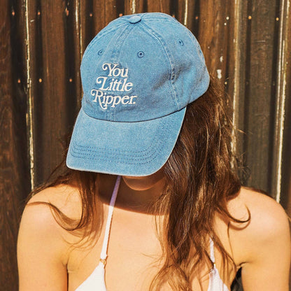 Skwosh You Little Ripper Cotton Cap in Blue: Blue / OS