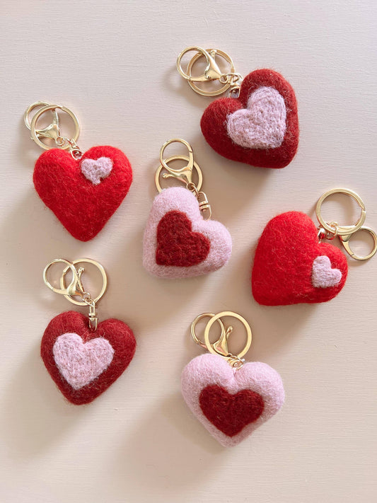 Home Dweller Felt Heart Keychain