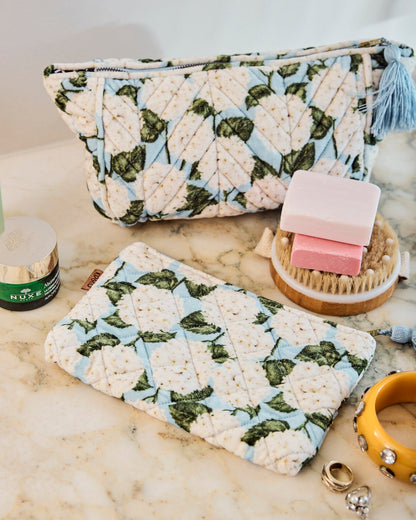 Kip and Co Hydrangea Blue Velvet Toiletry Bag